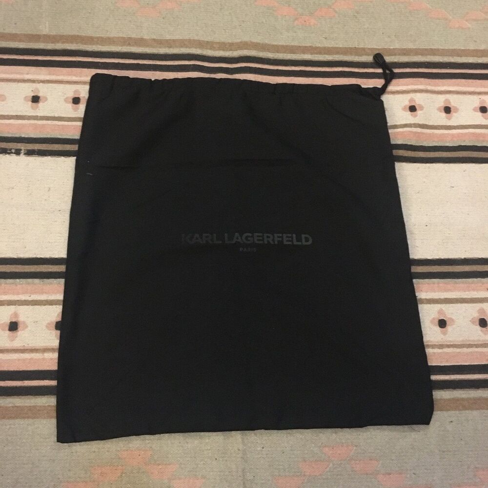 Karl Lagerfeld Paris Large 17” x 18” Black Dustbag garment bag drawstring